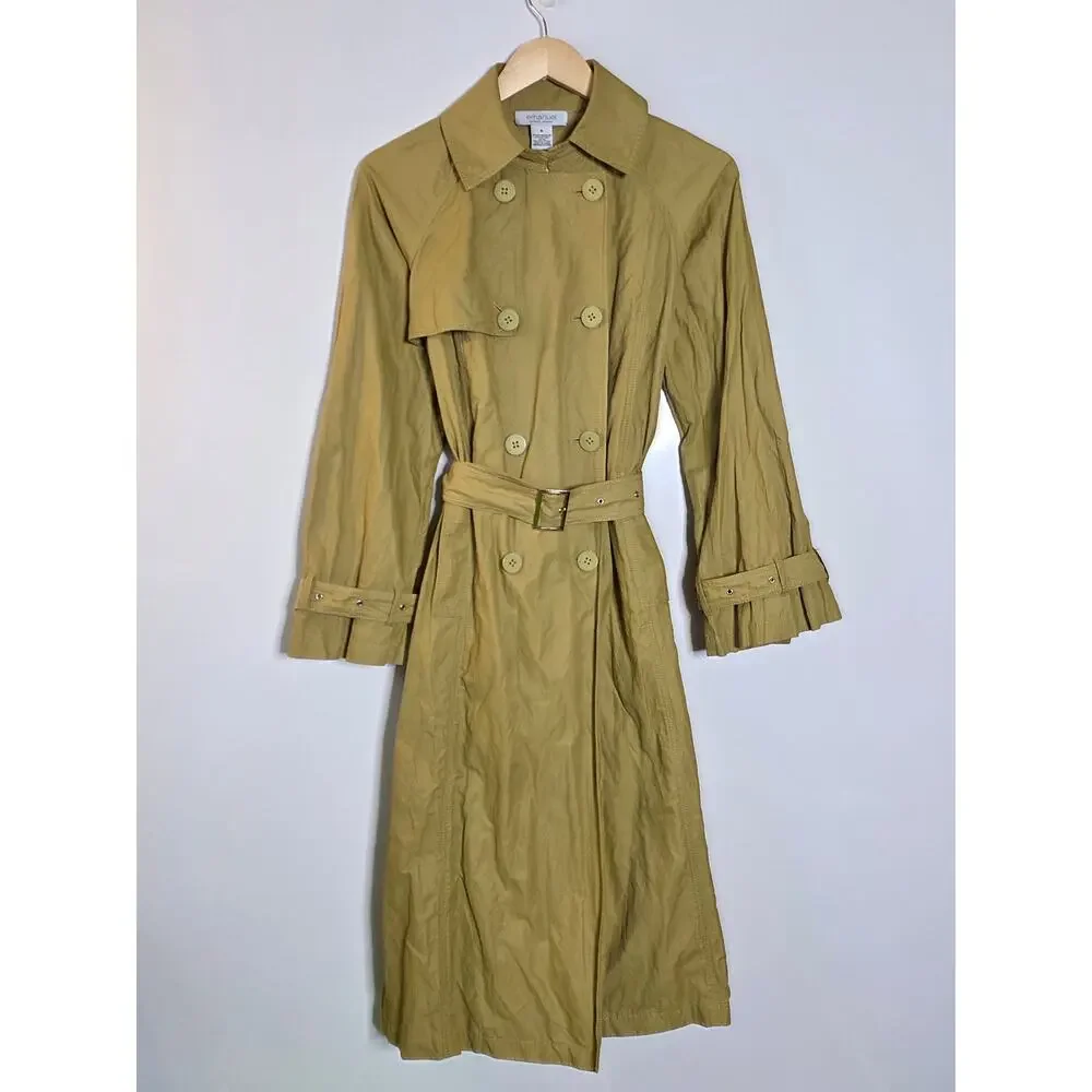 Emanuel Ungaro long line asymmetrical yellow/Green Trench Coat Size 6 - Picture 11 of 14